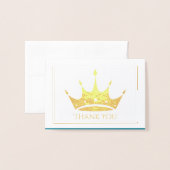 Gold Foil Crown Mini Card Vielen Dank Folienkarte (Vorderseite mit Umschlag)