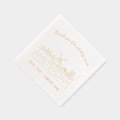 Gold Foil Custom Amsterdam Corporate Event Napkins Servietten Mit Folie (Rechts)