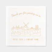 Gold Foil Custom Amsterdam Corporate Event Napkins Servietten Mit Folie (Vorderseite)