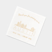 Gold Foil Custom Austin Corporate Event Napkins Servietten Mit Folie (Links)