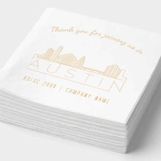 Gold Foil Custom Austin Corporate Event Napkins Servietten Mit Folie (Ausschnitt)