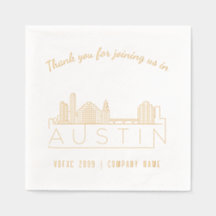 Gold Foil Custom Austin Corporate Event Napkins
