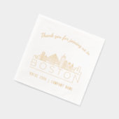Gold Foil Custom Boston Corporate Event Napkins Servietten Mit Folie (Links)