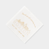 Gold Foil Custom Boston Corporate Event Napkins Servietten Mit Folie (Rechts)
