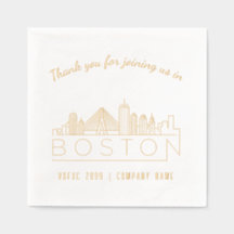 Gold Foil Custom Boston Corporate Event Napkins