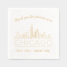 Gold Foil Custom Chicago Corporate Event Napkins