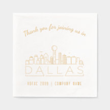 Gold Foil Custom Dallas Corporate Event Napkins