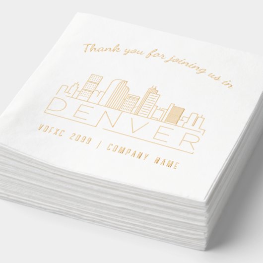 Gold Foil Custom Denver Corporate Event Napkins Servietten Mit Folie (Ausschnitt)