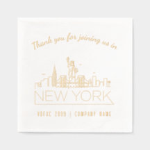 Gold Foil Custom New York Corporate Event Napkins