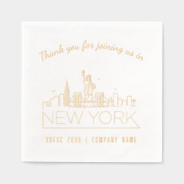 Gold Foil Custom New York Corporate Event Napkins Servietten Mit Folie