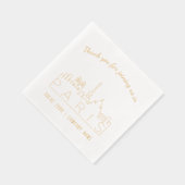 Gold Foil Custom Paris Corporate Event Napkins Servietten Mit Folie (Rechts)