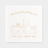 Gold Foil Custom Paris Corporate Event Napkins Servietten Mit Folie (Vorderseite)