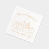 Gold Foil Custom Raleigh Corporate Event Napkins Servietten Mit Folie (Links)