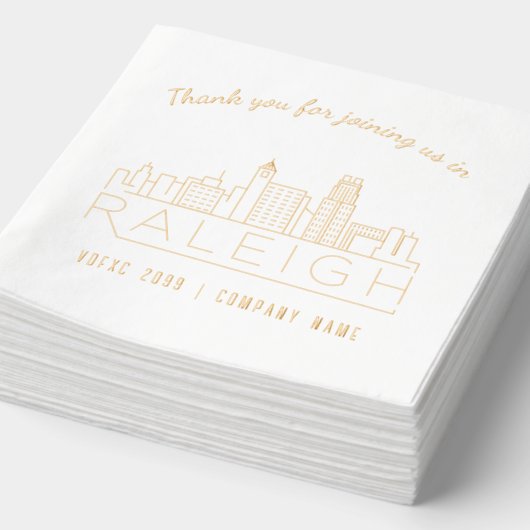 Gold Foil Custom Raleigh Corporate Event Napkins Servietten Mit Folie (Ausschnitt)