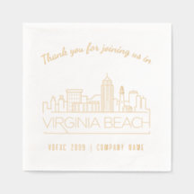 Gold Foil Custom Virginia Beach Event Napkins