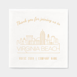 Gold Foil Custom Virginia Beach Event Napkins Servietten Mit Folie