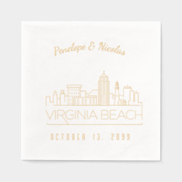 Gold Foil Custom Virginia Beach Wedding Napkins Servietten Mit Folie