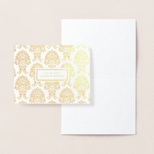 Gold Foil Damask Personal Stationery Folienkarte