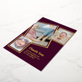 Gold Foil DANK IHNEN Foto Collage Moderner QR CODE Folieneinladung (Gedreht)