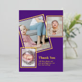 Gold Foil DANK IHNEN Foto Collage Moderner QR CODE Folieneinladung (Stehend vorne)