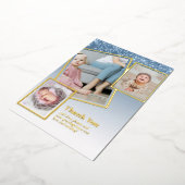 Gold Foil DANK IHNEN Foto Collage Moderner QR CODE Folieneinladung (Gedreht)