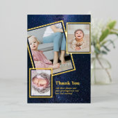 Gold Foil DANK IHNEN Foto Collage Moderner QR CODE Folieneinladung (Stehend vorne)