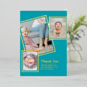 Gold Foil DANK IHNEN Foto Collage Moderner QR CODE Folieneinladung (Stehend vorne)