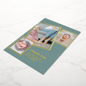 Gold Foil DANK IHNEN Foto Collage Moderner QR CODE Folieneinladung (Gedreht)