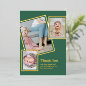 Gold Foil DANK IHNEN Foto Collage Moderner QR CODE Folieneinladung (Stehend vorne)