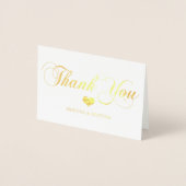 Gold Foil DANK YOU Wedding Heart | FOTO Folienkarte (Vorderseite)