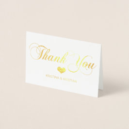 Gold Foil DANK YOU Wedding Heart | FOTO Folienkarte