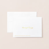 Gold Foil Danke Karte. Einfach danke. Folienkarte (Rückseite mit Umschlag)