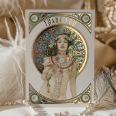 Gold Foil Dankeschön Card Art Nouveau Mucha Folieneinladung