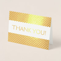 Gold Foil Dankeschön Karte mit Polka Dot Muster
