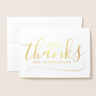 Gold Foil Deepest Danke & Wertschätzung Folienkarte