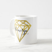 Gold Foil Diamond Kaffeetasse (Vorderseite Links)