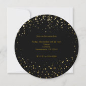Gold Foil Dots & Black Modern Circle Einladungen (Rückseite)