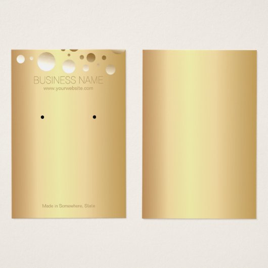 Gold Foil Dots Schmuck und Earring Display (Vorne & Hinten)