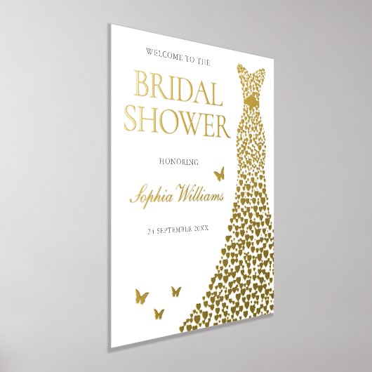 Gold Foil Dress Brautparty Begrüßungszeichen Foliendrucke (Ablage )