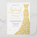 Gold Foil Dress Butterfly Sweet 16 Party Folieneinladung<br><div class="desc">Goldfolienkleid Schmetterling Sweet 16 Party Foil Einladung Weitere Einladungen in unserem Nest- und Nestladen</div>