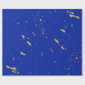 Gold Foil Effect Ink Splatter Wrapping Paper Geschenkpapier (Flach)