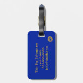 Gold Foil Effect Kiss Monogram Gepäckmarke Gepäckanhänger (Rückseite vertikal)