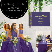 Gold Foil Elegant Modernes Luxus Hochzeitsgast-Buc Gästebuch