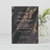 Gold Foil Elegant Monogram Wedding Einladung (Stehend Vorderseite)