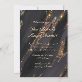 Gold Foil Elegant Monogram Wedding Einladung