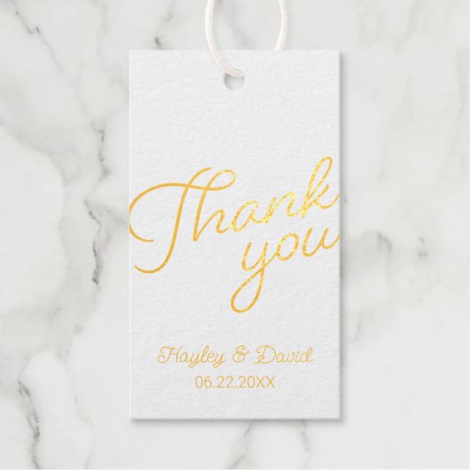 Gold Foil Elegant Vielen Dank für Ihre Unterstützu Geschenkanhänger (Vorderseite)