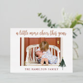 Gold Foil Elegante New Baby Foto Weihnachtskarte Folieneinladung (Stehend vorne)