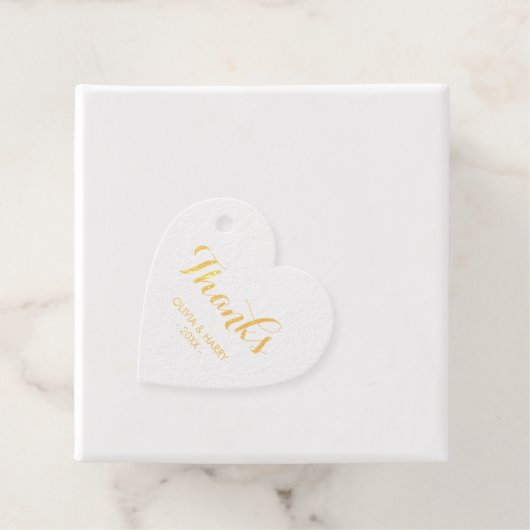 Gold Foil Elegante Script Gastgeschenk Hochzeit Ge Geschenkanhänger (Mit Box)