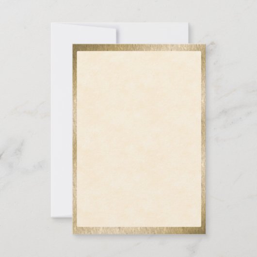 Gold Foil Elegante Vintage Note Card Mitteilungskarte (Vorderseite)
