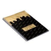 Gold Foil Elegantes Script Typografy Name Pattern Notizblock (Rechte Seite)